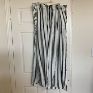 Ralph Lauren Wide Leg Black and White Striped Pant
